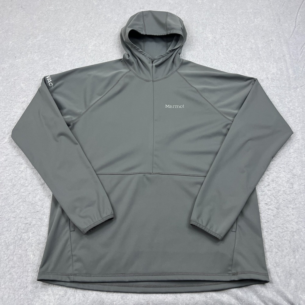 Marmot Zenyatta 1/2 Zip Hoody Mens XL Slate Gray Pullover Soft Jacket LOGO Layer